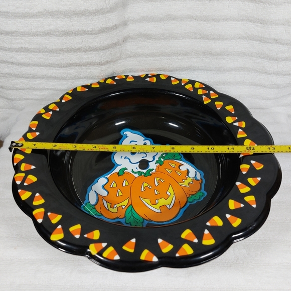 Vintage Halloween Candy Bowl Berman Industries Plastic Black Ghost Pumpkin - Picture 5 of 6